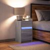 vidaXL Bedside Cabinet with LED Lights Grey Sonoma Engineered Wood