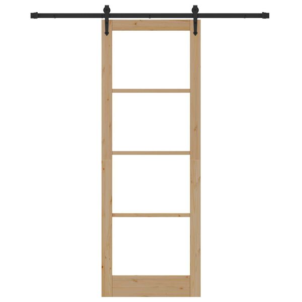 vidaXL Sliding Door Natural and Black 83 x 232 cm