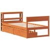 vidaXL Bed Frame without Mattress Wax Brown 90x190 cm Single Solid Wood Pine