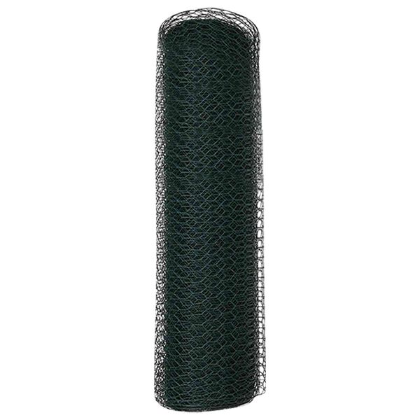 vidaXL Hexagon Fence Green 0.4 x 10 m Steel