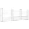 vidaXL U-shape Gabion Basket with 4 Posts Iron 380x20x150 cm