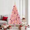 vidaXL Artificial Pre-lit Christmas Tree with 300 LEDs Pink 180 cm PVC