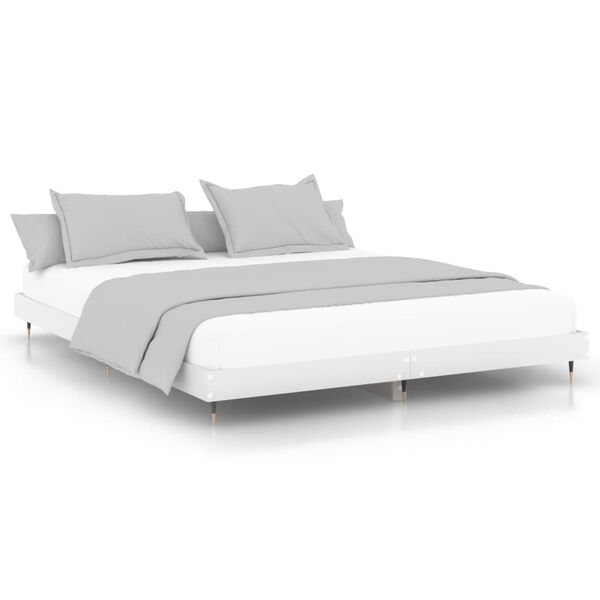 vidaXL Bed Frame without Mattress White 140x200 cm Engineered Wood