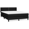 vidaXL Box Spring Bed with Mattress Black 140x200 cm Fabric