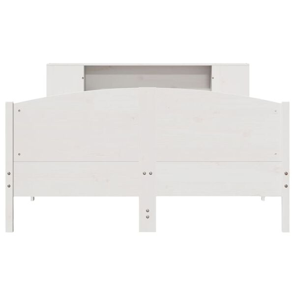 vidaXL Bookcase Bed without Mattress White 135x190cm Solid Wood Pine