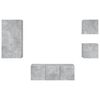 vidaXL 5 Piece TV Wall Units with LED Concrete Grey Engineered Wood