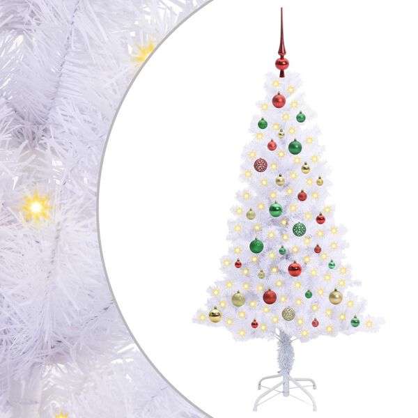 vidaXL Artificial Christmas Tree with Stand White 150 cm PVC and Steel