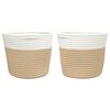 vidaXL Storage Baskets 2 pcs Beige and White Ø24x18 cm Cotton