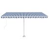 vidaXL Manual Retractable Awning with LED 400x300 cm Blue and White