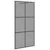 vidaXL Walk-in Shower Wall Black 100 x 195 cm Tempered Glass