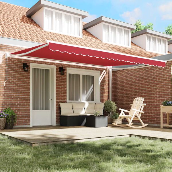vidaXL Awning Retractable Red 450 x 300 x 165 cm Polyester and Metal