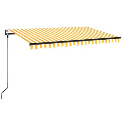 vidaXL Automatic Retractable Awning 450x350 cm Yellow and White