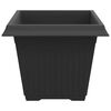 vidaXL Square Flower Pot 24 pcs Black 43 x 43 x 33.5 cm Plastic