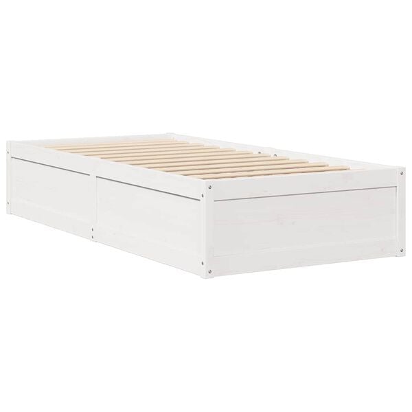 vidaXL Bed Frame without Mattress White 90x190 cm Single Solid Wood Pine