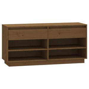 vidaXL Shoe Cabinet Honey Brown 110x34x52 cm Solid Wood Pine