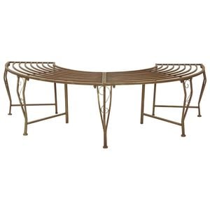 vidaXL Tree Bench 4-Seater 160 x 80 x 44 cm Steel Antique Brown