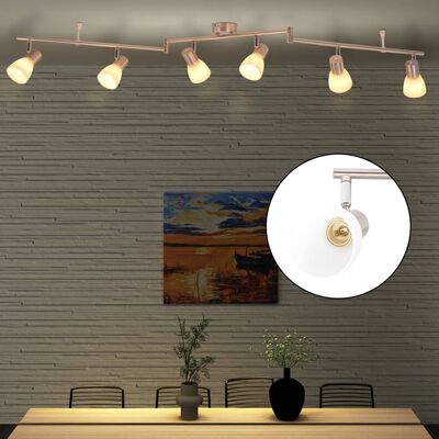 vidaXL Ceiling Lamp with 6 Spotlights E14 Silver
