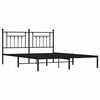 vidaXL Metal Bed Frame without Mattress with Headboard Black 183x213cm
