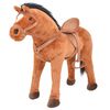 vidaXL Standing Toy Horse Plush Brown