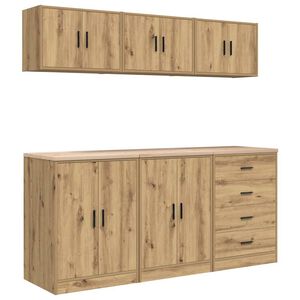 vidaXL Garage Cabinets 6 pcs Artisan Oak Engineered Wood