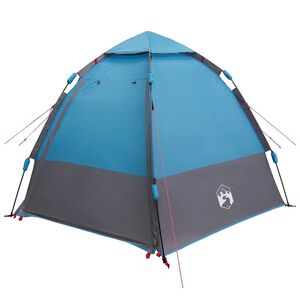 vidaXL Instant Tent with Rainfly 4-Person Quick-Release 4-Person Blue