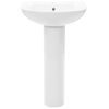 vidaXL Freestanding Basin with Pedestal Ceramic White 520x440x190 mm