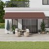 vidaXL Manual Retractable Awning with LEDs Brown 600x350 cm