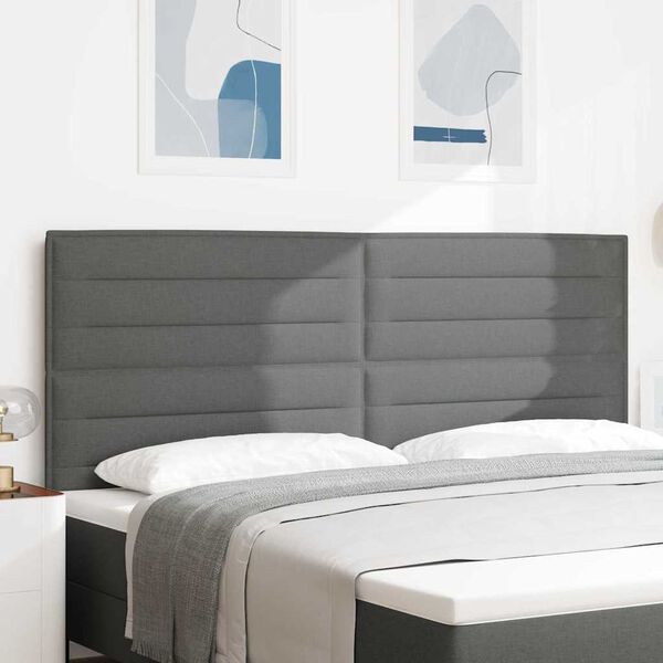 vidaXL Headboard with Headboard Dark Grey 200 cm Faux Leather