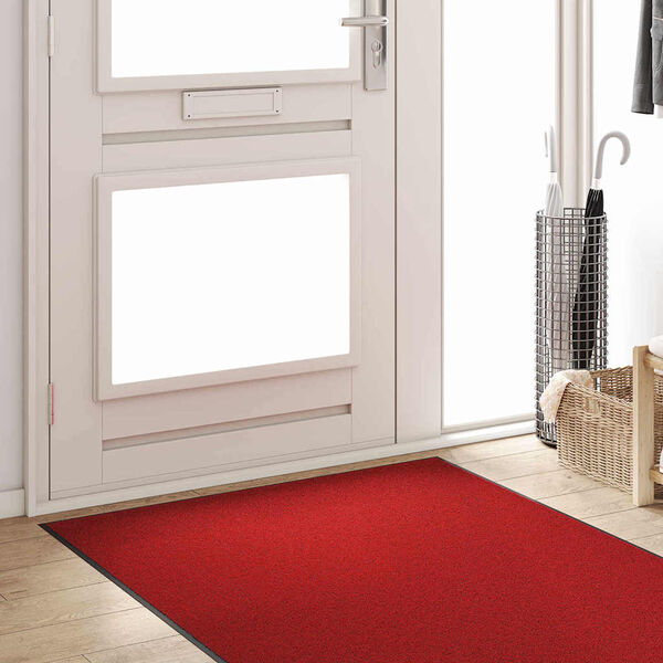 vidaXL Doormat Red and Black 120 x 300 cm Polypropylene and vinyl