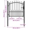 vidaXL Fence Gate Emmen with Spikes Steel 104x97 cm Black