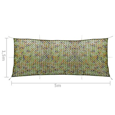 vidaXL Camouflage Net with Storage Bag 1.5x5 m Green