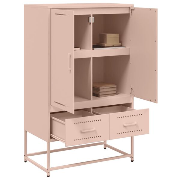 vidaXL Highboard Pink 68x39x111.5 cm Steel