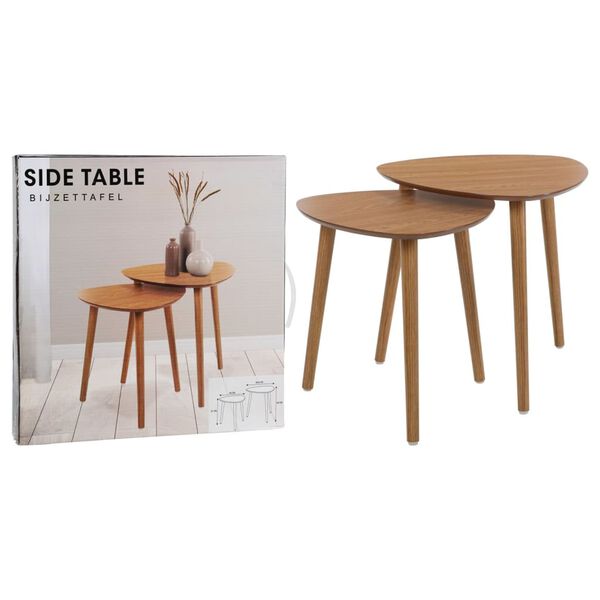 Home&Styling 2 Piece Side Table Set Natural