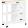 vidaXL Kitchen Trolley "MONZA" 84x40x88,5 cm Solid Wood Pine