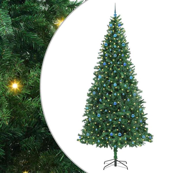 vidaXL Artificial Christmas Tree with 300 LEDs with Stand Green 300 cm