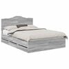 vidaXL Bed Frame with Drawer Grey Sonoma 160 x 200 cm Engineer Wood