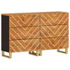 vidaXL Side Cabinets 2 pcs Brown and Black 60x33,5x75 cm Solid Wood Mango