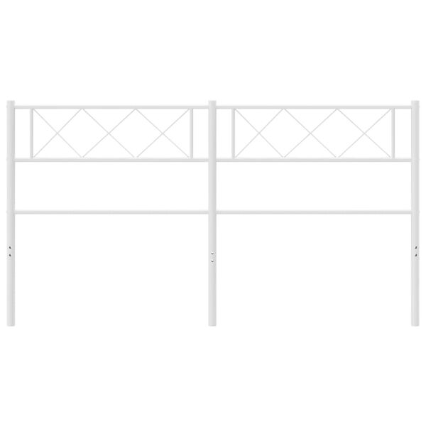 vidaXL Metal Replace Headboard White 120 cm