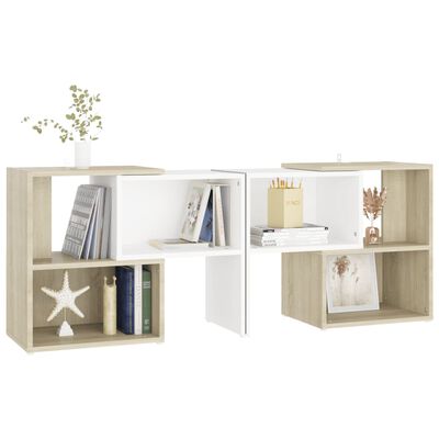 vidaXL TV Cabinet White and Sonoma Oak 104x30x52 cm Engineered Wood