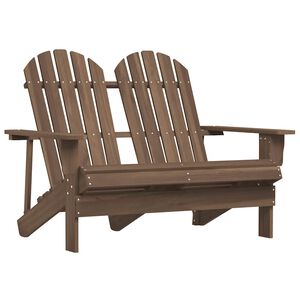 vidaXL 2-Seater Garden Adirondack Chair Solid Fir Wood Brown