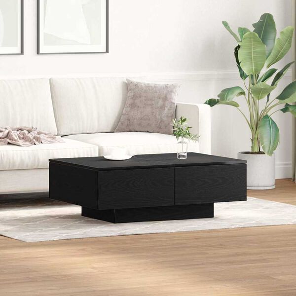 vidaXL Coffee Table Black Oak 90 x 60 x 31 cm Engineered Wood