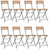 vidaXL Folding Chairs 8 pcs Solid Wood Teak and Steel