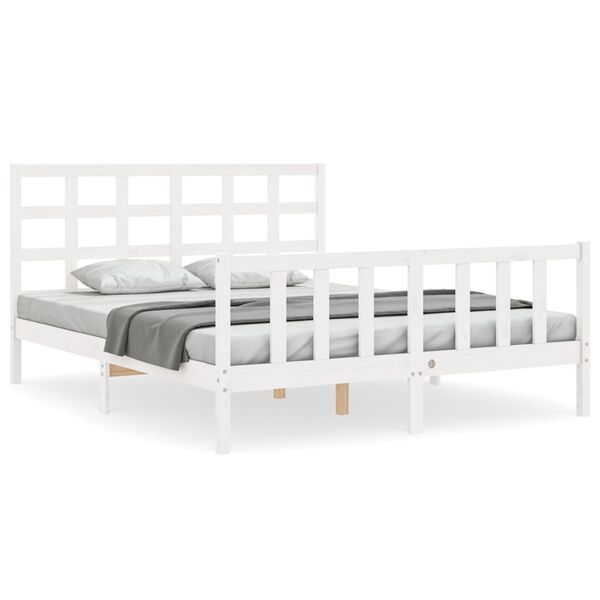 vidaXL Bed Frame without Mattress White 160x200 cm Solid Wood Pine