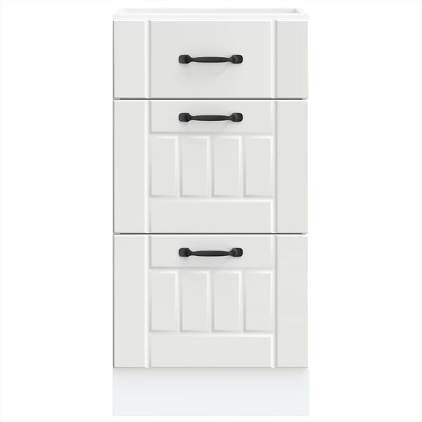 vidaXL Kitchen Base Cabinet Lucca White Engineered Wood