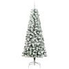 vidaXL Artificial Hinged Christmas Tree Green and White 210 cm
