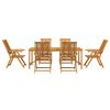 vidaXL Garden Dining Set 7 pcs Brown Solid Acacia Wood