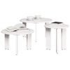 vidaXL Coffee Table 3 pcs White Solid pine wood