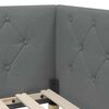 vidaXL Corner Bed Frame with Headboard Dark Grey 90 x 190 cm Fabric