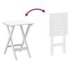 vidaXL Rocking Chairs 2pcs with Foldable Table White Solid Wood Poplar