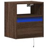 vidaXL TV Wall Cabinet with LED Lights Brown Oak 41x31x45 cm